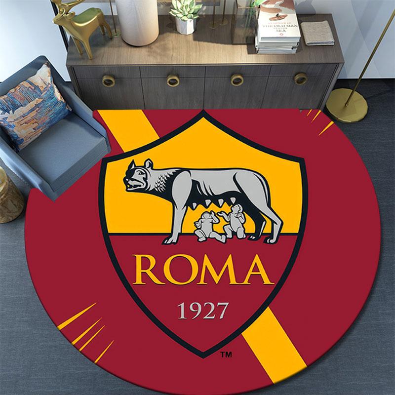 Associazione Sportiva Roma2,Round Area Rug,Carpet Rug for Living Room Bedroom Sofa Playroom Decor,Non-slip Floor Mat