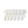 3 Pair/set White Lace Trim Girls Socks Pure Cotton Princess Socks for Kids Soft Beige Color School Lolita Calf Socks for Toddler