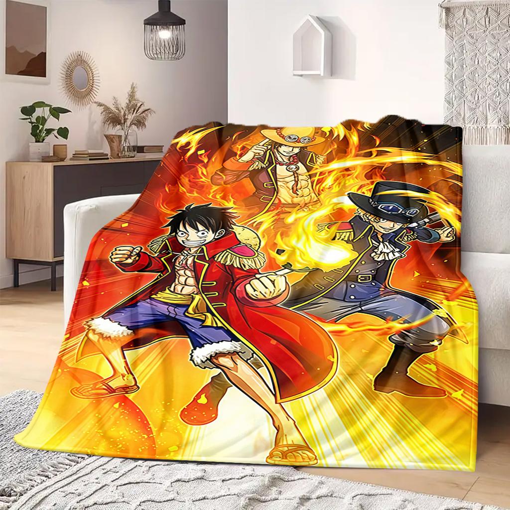 Luffy D Print Blanket Warm Comfortable Flannel Blanket Suitable for Bedrooms,Sofas, Beds,Chairs,Travel -QIAO41