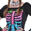 Women Funky Punk Bones Costumes Skeleton Colorful Tutu Dress