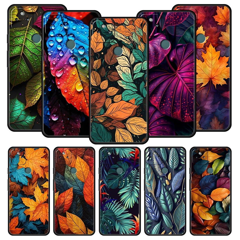Phone Case Cover for Google Pixel 10 9 8 7 6 7A 6A Pro Shockproof Soft TPU 10 9 Pro XL Shell Capas Fundas Colorful Leaves Coque