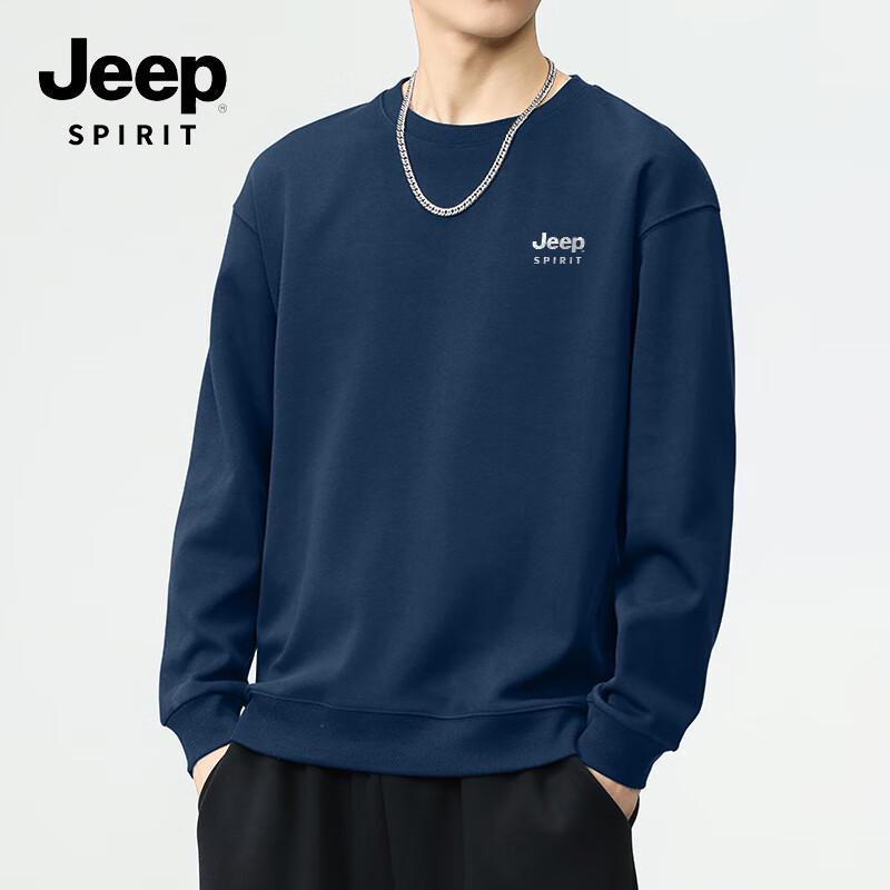 Мужской свитер JEEP SPIRIT с круглым вырезом и флисовой подкладкой, утяжеленный M