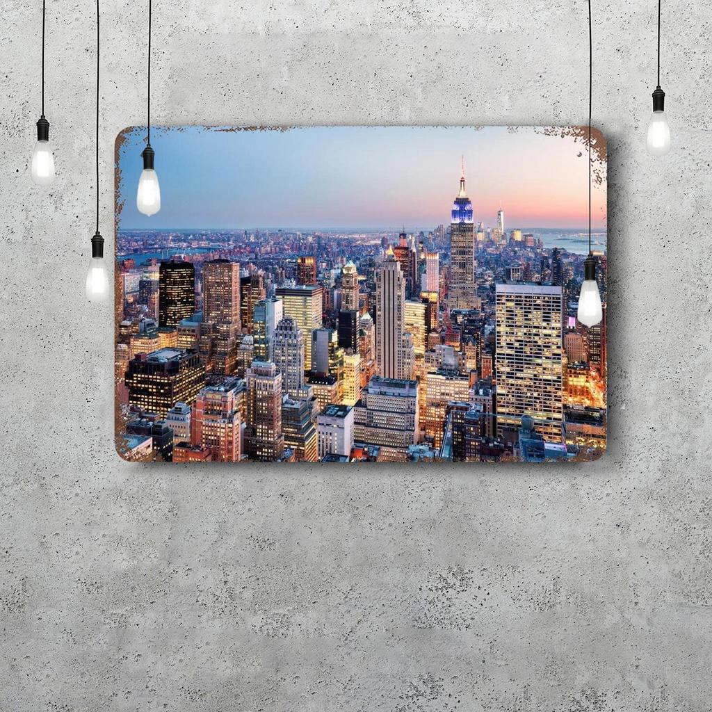 nyc skyline Vintage Metal Tin Signs Posters Decor Retro Metal Plaque Wall Art Decor for Garage Bar