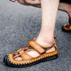 Sommersandalen aus Leder für den Außenbereich, für Herren, Strandschuhe, luxuriöse, atmungsaktive Freizeitsandalen für Herren, Watschuhe, rutschfeste Komfort-Hausschuhe