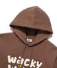 Fleece-Lined Typographic Hoodie Brown