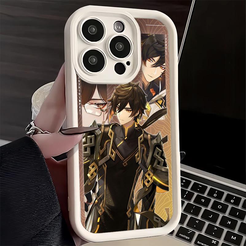 Phone Case for iPhone 17 Air 16E 15 16 Pro Max Genshin Impact Zhongli Cover 14 Plus 13 12 Mini Soft Shell Silicone Fundas