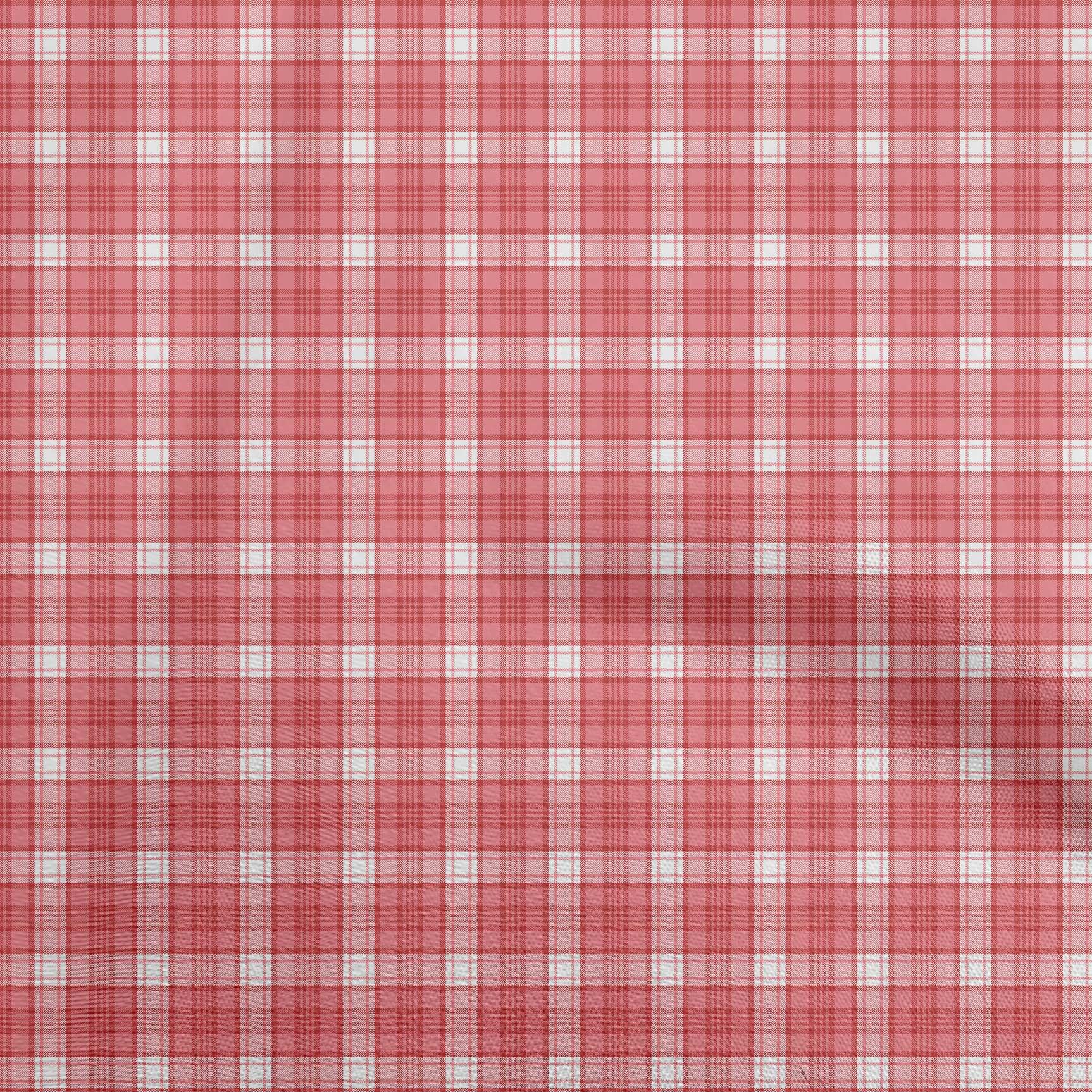 

OneOone Cotton Flex Medium Blue Fabric Check швейний матеріал Тканина з принтом у дворі 40 дюймів 42 Inch Wide - Viscose Chiffon червоний