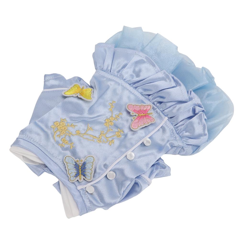 Pet Chinese Style Clothes Spring and Summer Embroidered Skirt Dog Cheongsam Clothes Suitable for