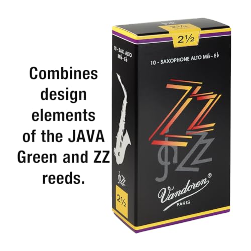 Vandoren ZZ Alto Saxophone Reeds, Hardness: 2-1/2 (Pack of 10)