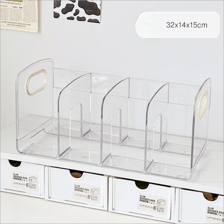 Acrylic Transparent Bookstand Student Desk Book Storage Box Bookend Desk Bookshelf Desktop Storage