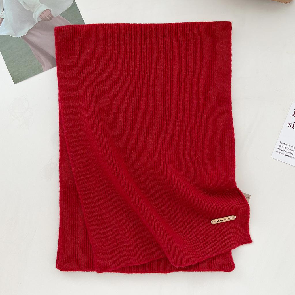 Luxury Winter 100% Wool Scarf Women Knitted Solid Cashmere Handkerchief Warm Pashmina Female Shawl Pareo Soft Bufanda Gift