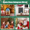 Miroir Hologramme Noël Design Père Noël Led Nouveauté Miroir Festif Ornement Décoration Moderne Pour Fenêtre Noël Bureau