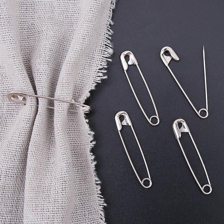 Large Nickel-Plated Safety Pin for Wedding and Evening Dresses, No. 4 Size, Old-Fashioned Brooch for Children