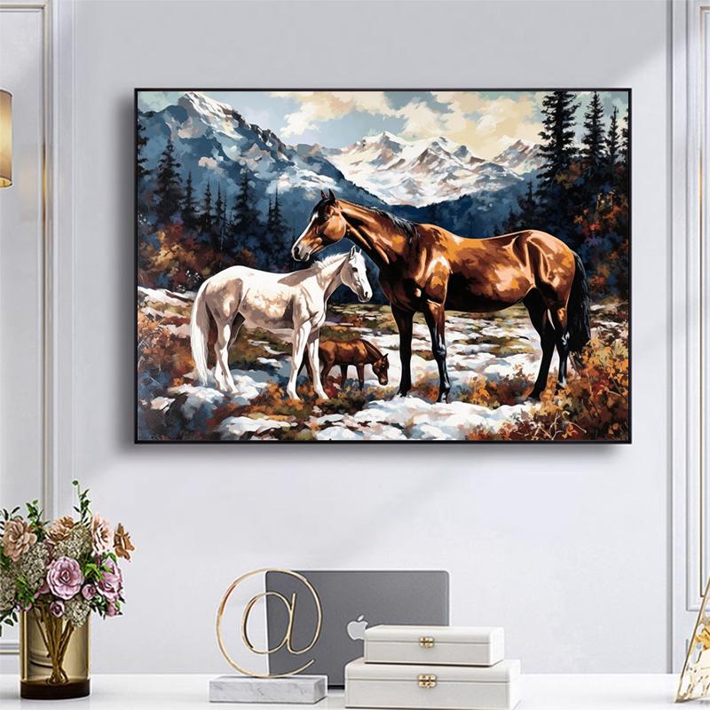 5d DIY Diamond Painting Cross Stitch Animal Horse Diamond Embroidery Mosaic Full Round Drill Home Decor Arts