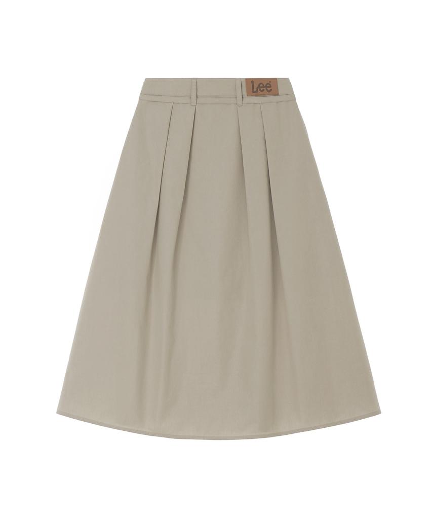 Lee Cotton Pleated Long Skirt Beige