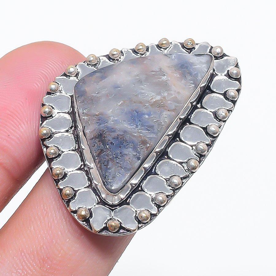 

Натуральный камень Тиффани, драгоценный камень, ювелирное изделие из стерлингового серебра 925 пробы, кольцо, размер 7 B8F93