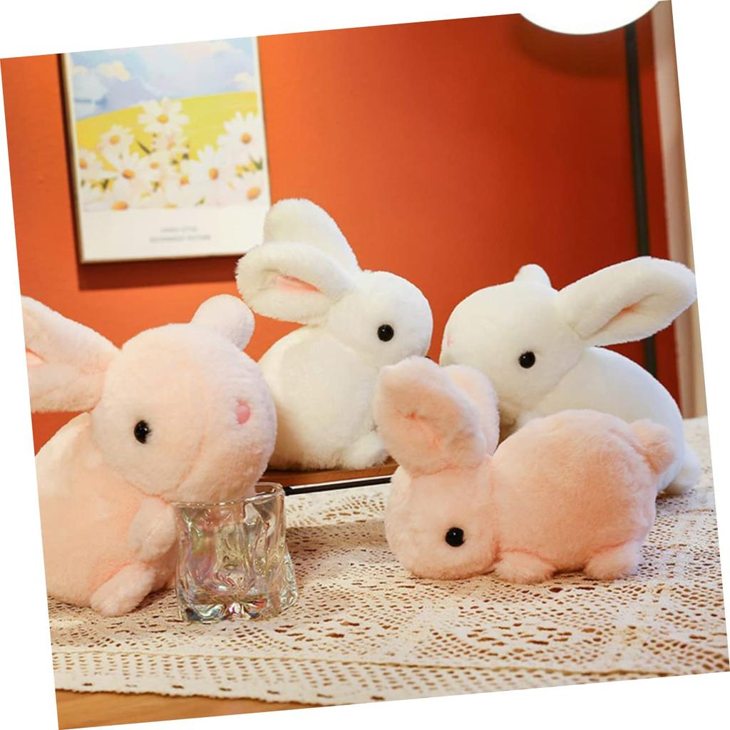 LIFKOME Fluffy Plush Rabbit Stuffed Animal Toy for and Pink Pillow, Birthdays, Celebrations, Christmas, 20cm,