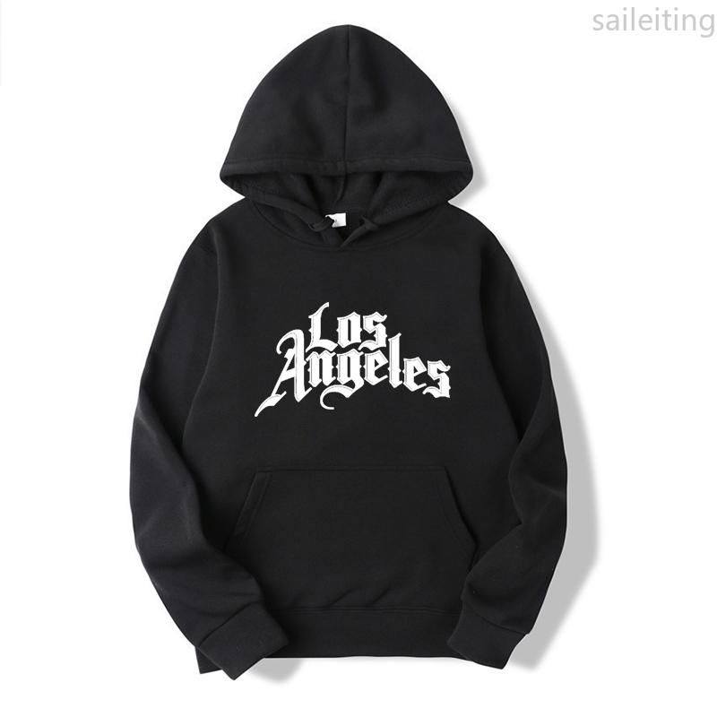 Los Angeles Printing Sweatshirts Hip Hop Style Hoodies High Spring Autumn Casual Hooded Pullover Tops Winter Clothes Women