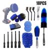Auto Dashboard Cleaning Brushes Interior Exterior for Seat Detailing Tools 18pcs