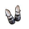 Kitten Beaded Sweet Cute Shoes Women's Autumn Flat-bottomed Sailor Suit Mary Jane Single Shoes