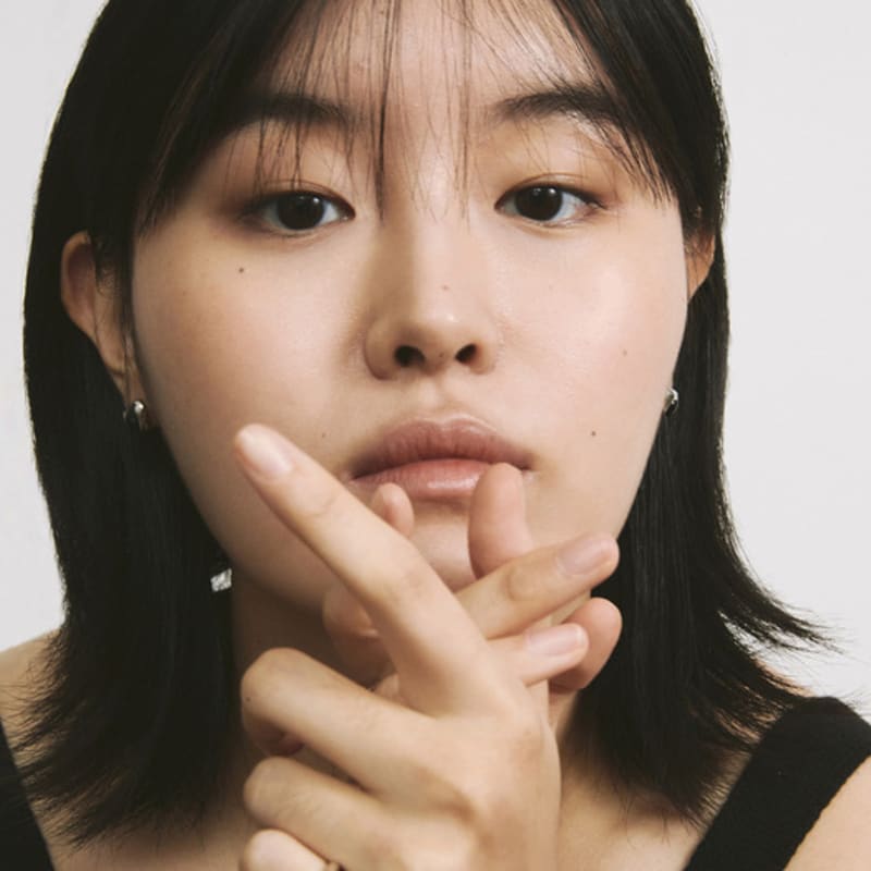 

hotdew [925 silver] Tiny hole heart ring - onyx 21