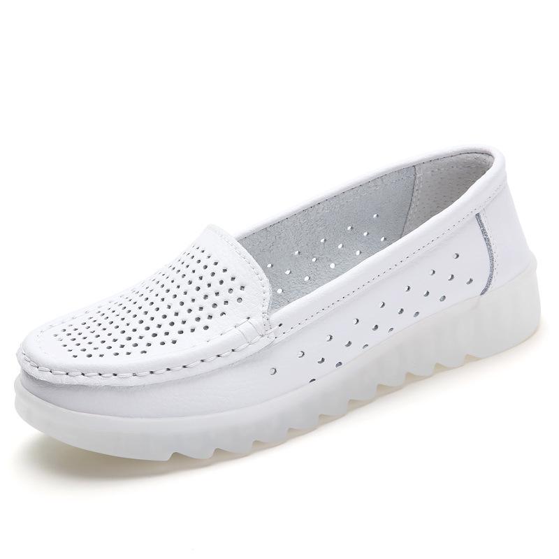 Women Summer Breathable Fitness Sneakers Women Soft Soled Casual Mom Shoes Work Nurse Shoes Flat Soled Bean Shoes for Women