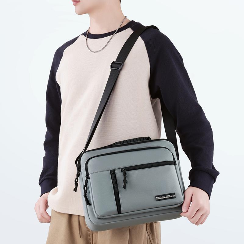Men's Large Capacity Waterproof Shoulder Bag – Wear-Resistant Crossbody Messenger with Multi-Pockets for Business
