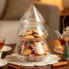 Transparenter Glas-Weihnachtsbaum-Krug Große Kapazität Weihnachts-Lebensmittelbehälter Plätzchendose Büro