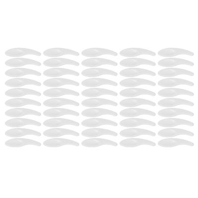 50pcs Facial Cream Spatula Curved Shaped Washable Reusable Cosmetic Spoon for Nail Glue