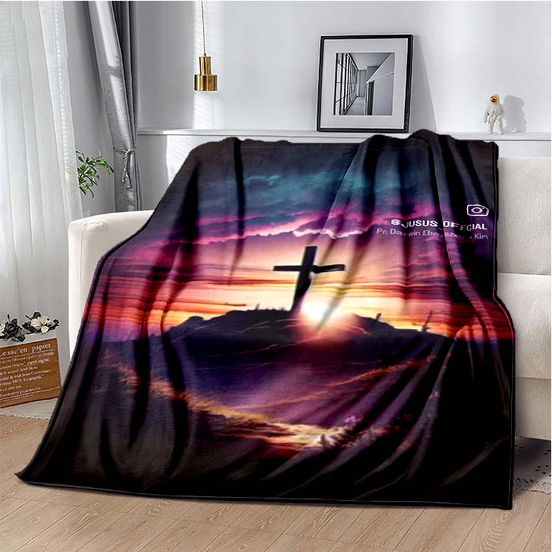 Retro Jesus Virgin Mary Art Flannel Blanket,Ultra Soft Warm Plush Throw for Home Bedroom Bed Sofa Cover Office Travel Gift Kid