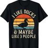 I Like Ducks And Maybe Like 3 People Duck Farm Farmer Retro T-Shirt