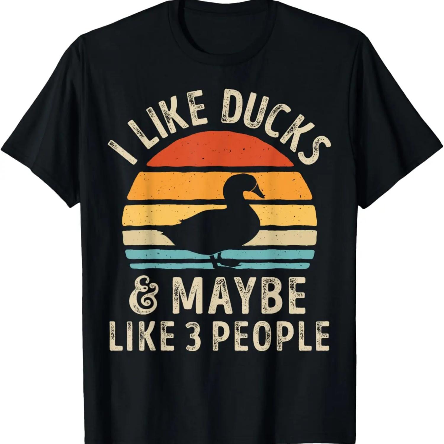 I Like Ducks And Maybe Like 3 People Duck Farm Farmer Retro T-Shirt S