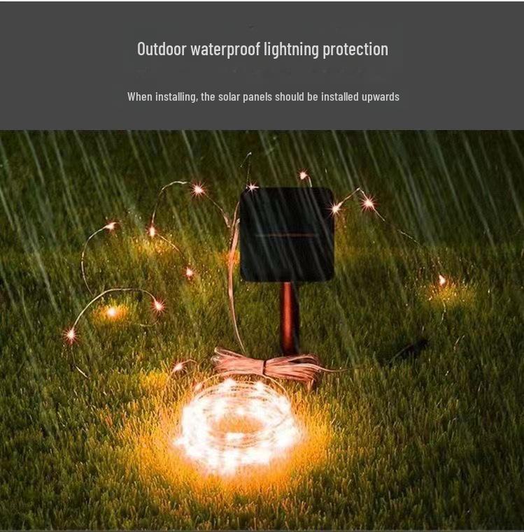 Waterproof Solar Copper Wire LED Light Strip for Outdoor Garden and Balcony Décor
