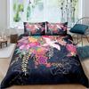 Japanese Crane Duvet Cover King Queen Size Wave Flower Ukiyo-e Style Bedding Set Eastern Culture 2/3pcs Polyester Quilt Cover