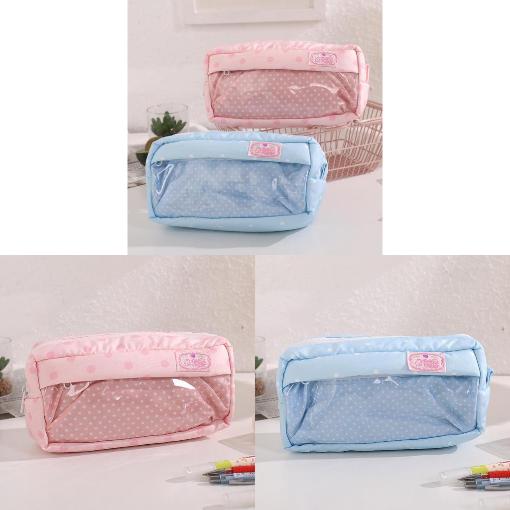 No Ip Pencil Case With Polyester Material And Seethrough Compartment For Students