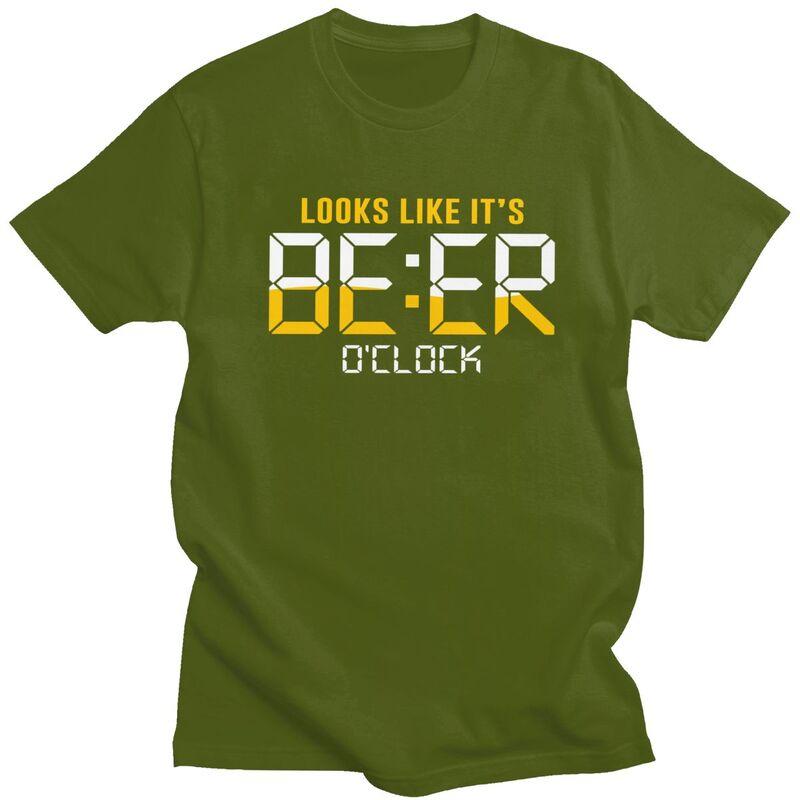Custom Looks Like Its Beer Oclock T Shirt for Men Pure Cotton Tshirt Leisure Tees Tshirts Slim Fit