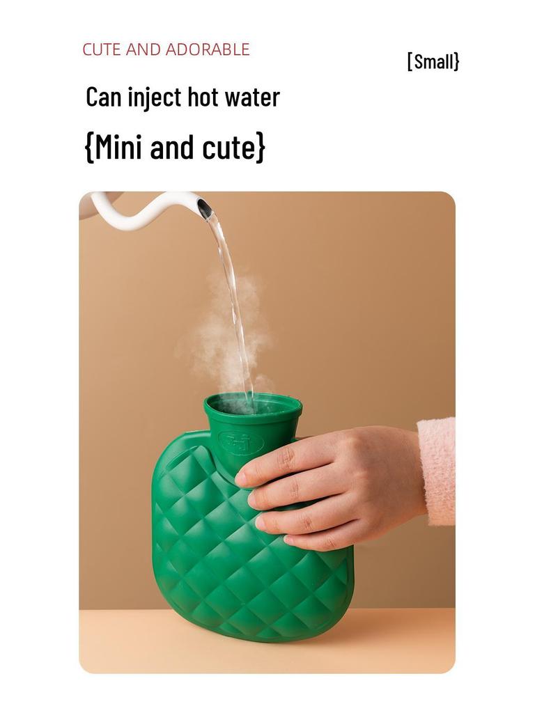 Winter Mini Plush Hot Water Bottle Hand Warmer, Explosion-Proof, Anti-Scald, Small Size for Women