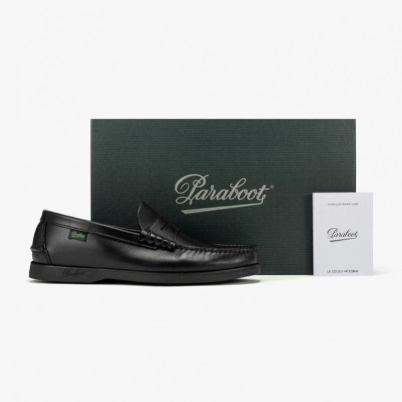 Paraboot Schwarzer Penny Loafer 0936 12