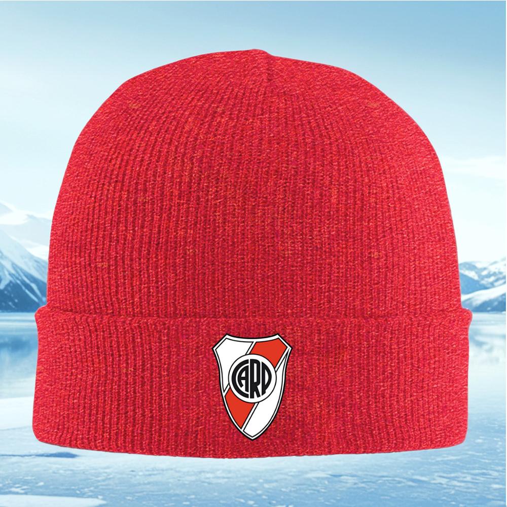 Shield red white logo design Men Women Unisex Knitted Hat Beanie Pullover Cap Winter Thermal Warm Christmas Outdoor Cycling Hiki