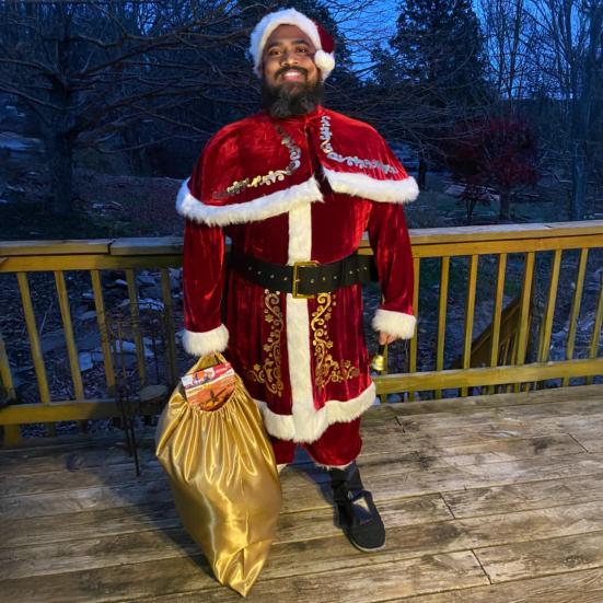 Santa Claus Costume Set Velvet Adult Suit Traditional Red Velvet Santa Ensemble Complete Accessories Performances Clothes