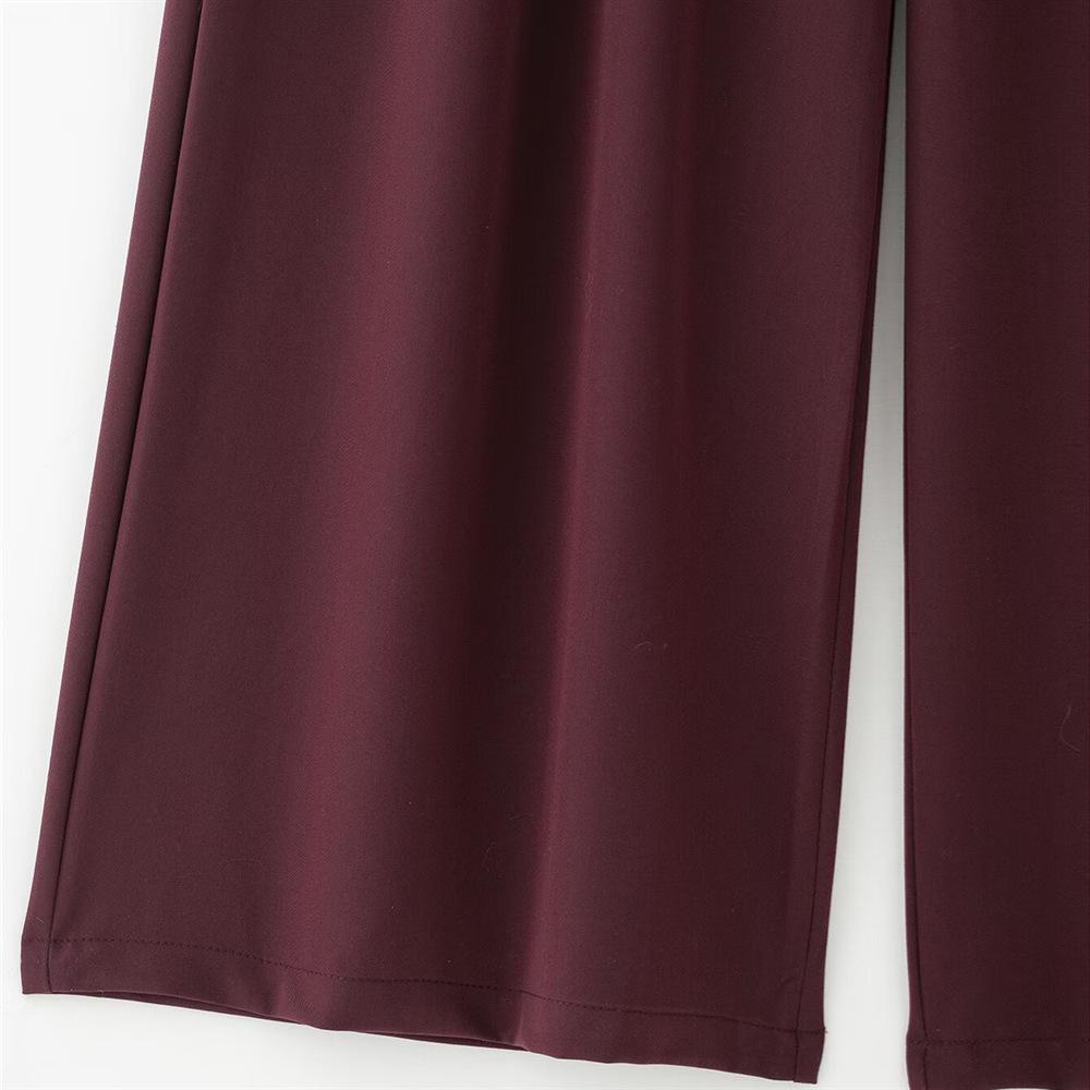 Spring 2025 Women's Wide-Leg Pleated Pants with Belt Decor
