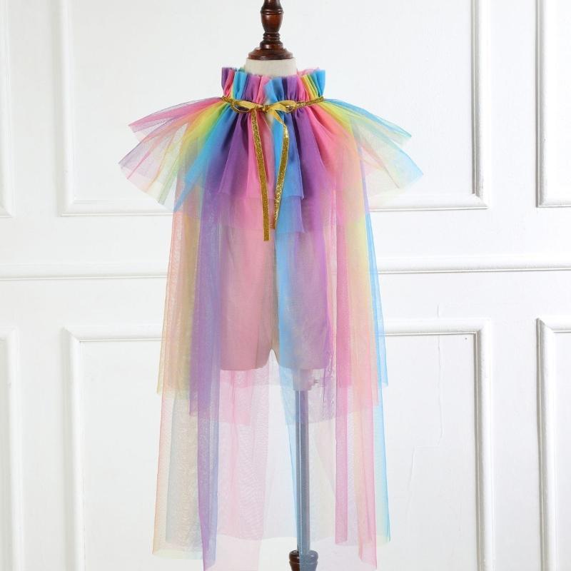 Princess Cape, Colorful Princess Cloak Girls Glittering Princess Dress Up Cape