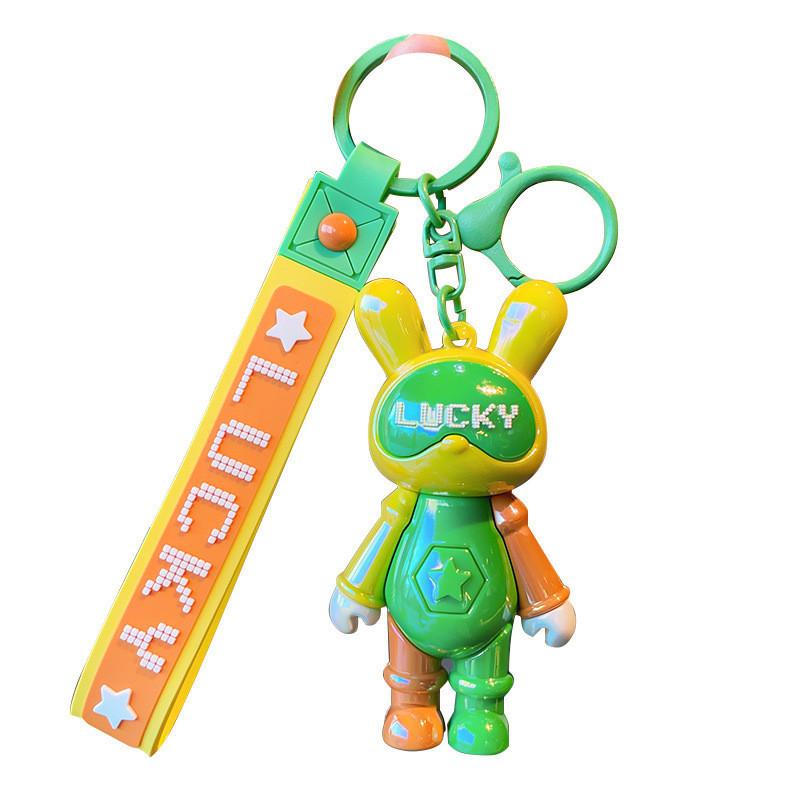 Trendy Lucky Rabbit Keychain Colorful Silicone Keyring For Birthdays And Celebrations