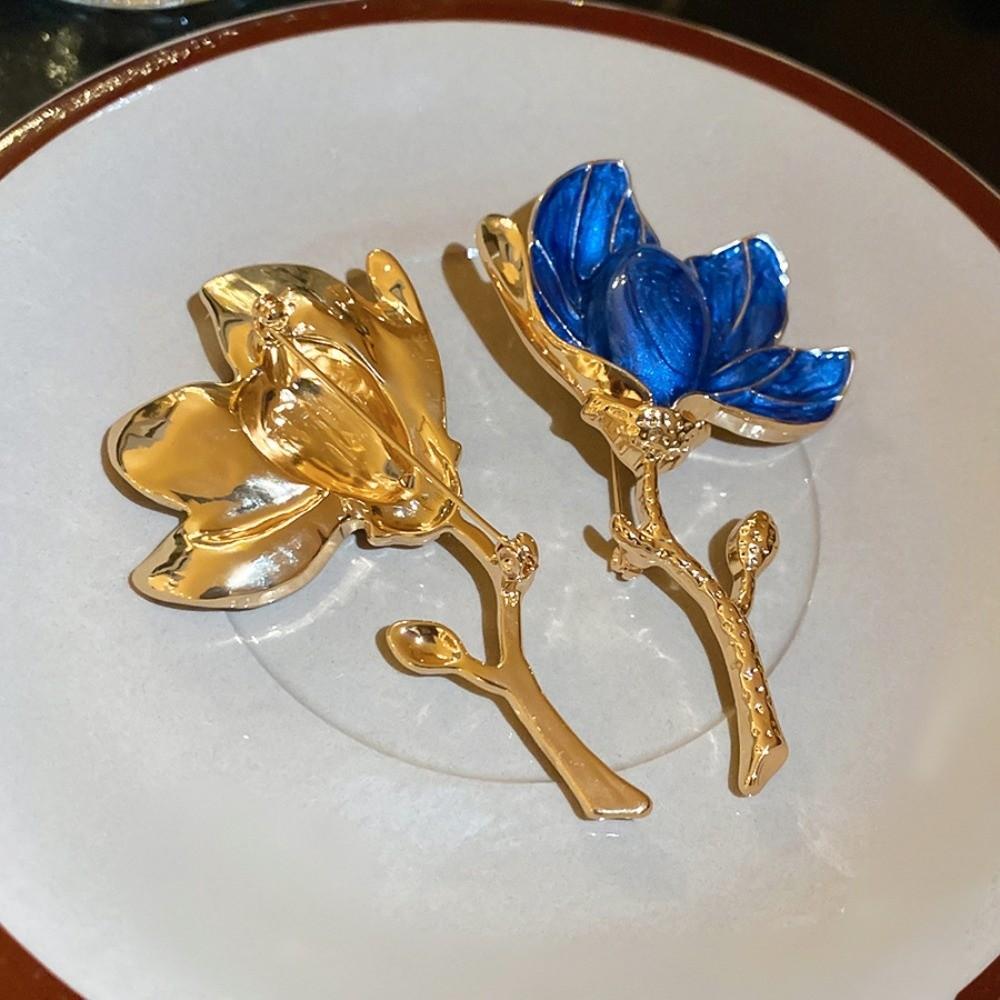 Zinc Zinc Alloy Magnolia Flower Brooch Orchid Flowers Banquet Clothes Metal Pin  Clothes Accessories