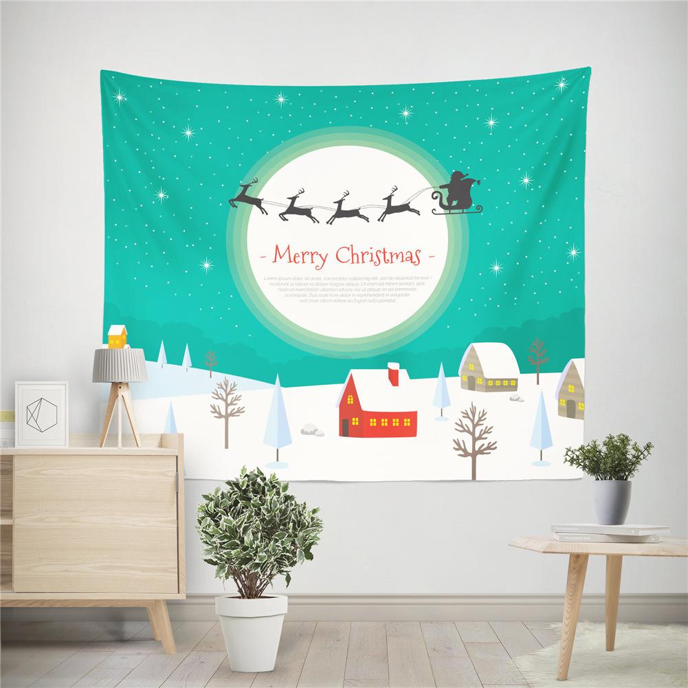 Amazon Source Printed Christmas Tapestry Christmas Tree Snowman Living Room Hanging Painting