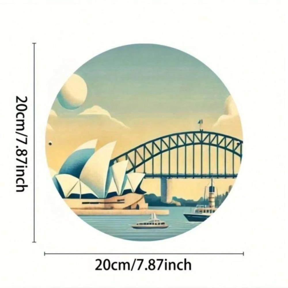 Metal Wall Decor Opera House Harbor Bridge Artwork Living Dining Office