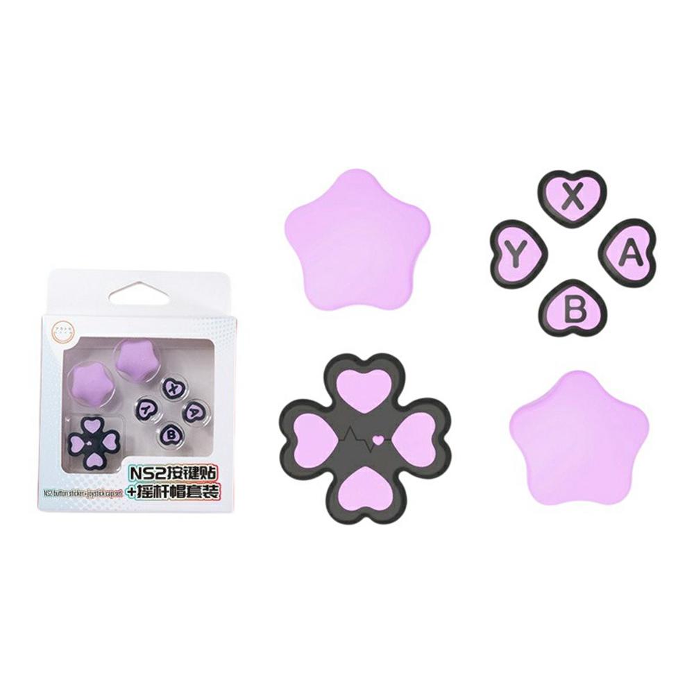 

7Pcs/Set For Nintendo Switch 2 Star and Heart Silicone Joystick Caps D-Pad Button ABXY Key Sticker D
