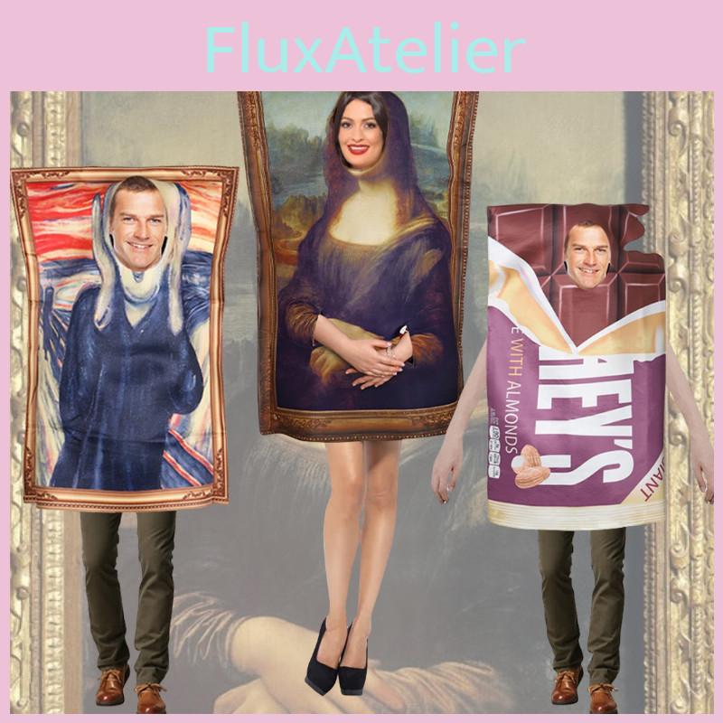 2023 Halloween Mona Lisa Party Costume Fun And Playful Wall Painting Outfit For Cosplay