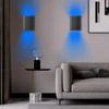 LED RGB Wall Sconce Remote Control Dimmable Color Changing Indoor Light Up Down Wall Mount Lamp For Home Porch Decor Fixture