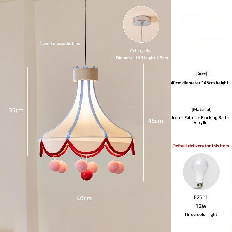 Original Design: Circus Retro Pendant Light, Fabric Bedroom Light, Dreamy Children's Room Light Fixture